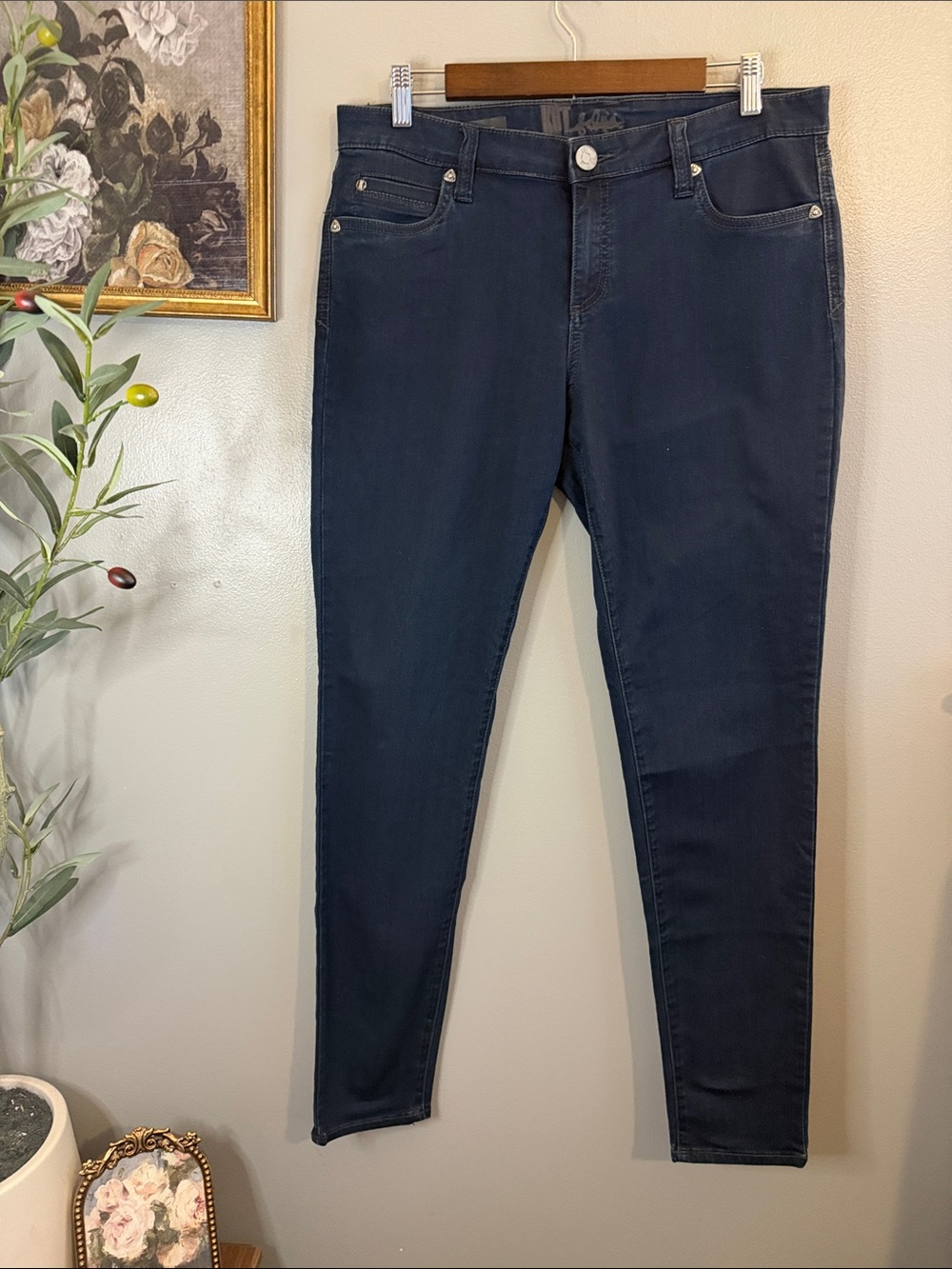Kut from the Kloth Viv Toothpick Skinny Jeans Dark Wash Size 12 - Picture 2 of 9